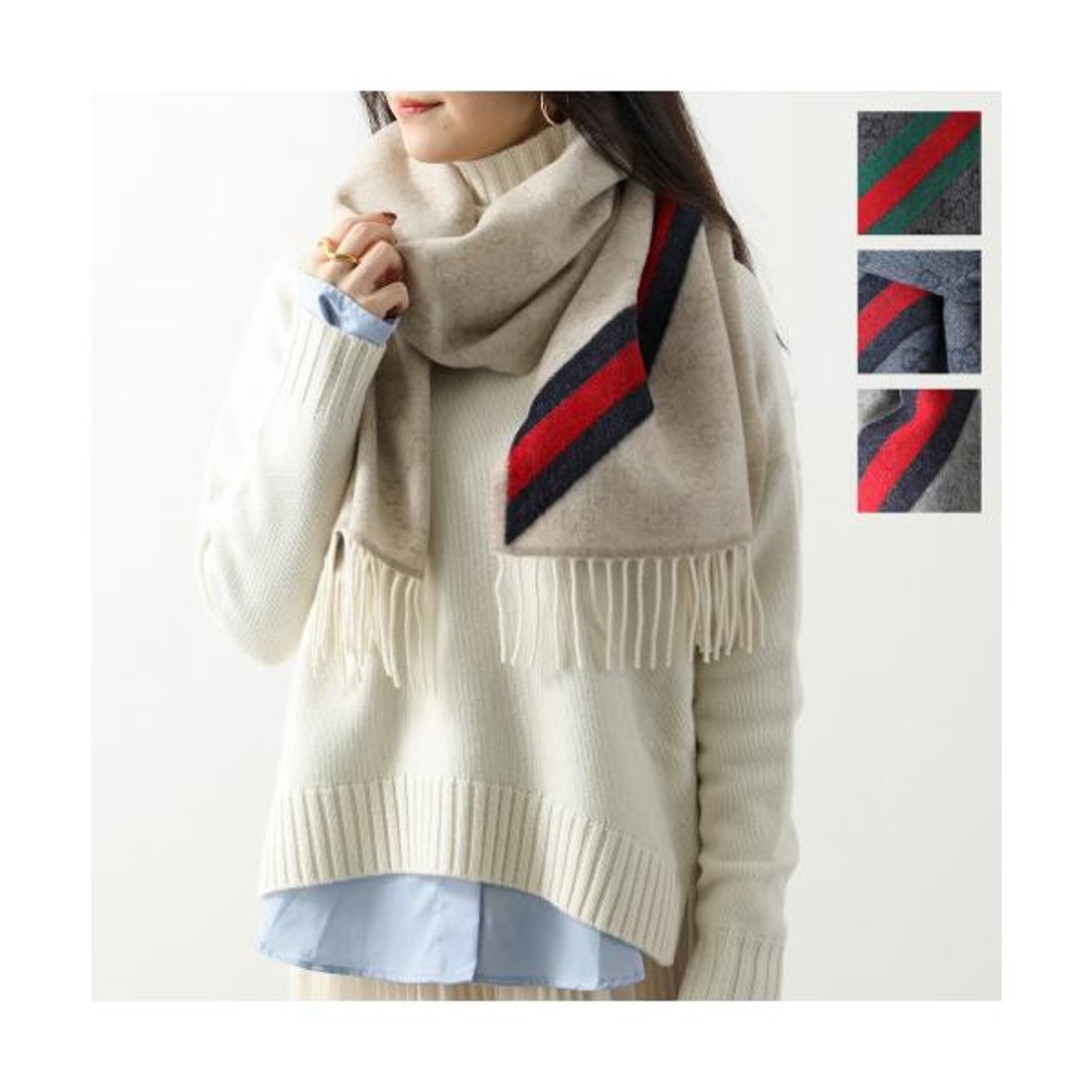 グッチ GUCCI GUCCI マフラー 570603 3G200 GGロゴ ウール （4068