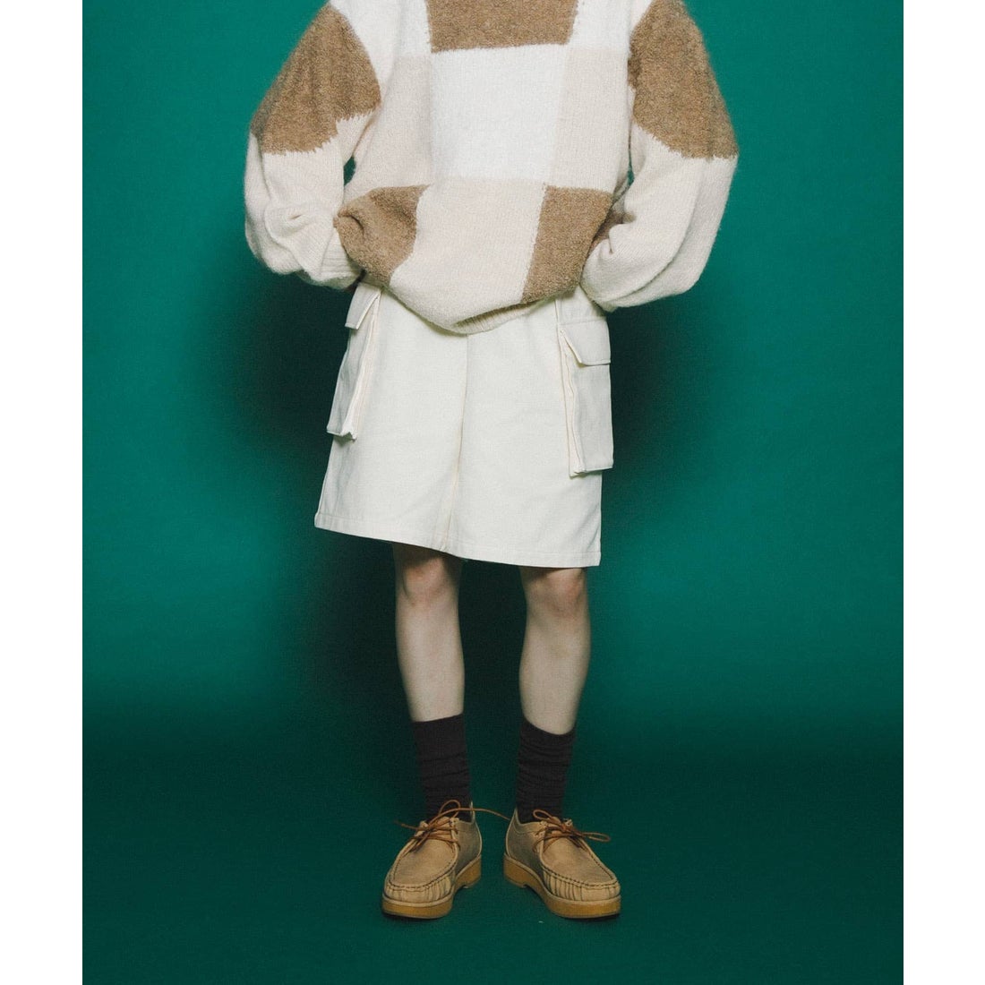 ケービーエフ KBF フラップポケットショートパンツ （アイボリー