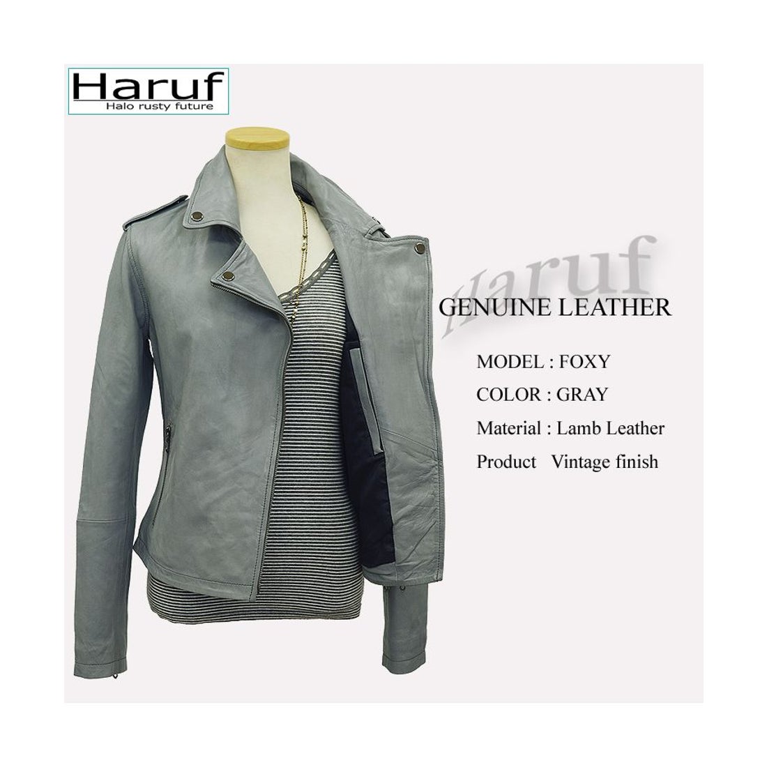 ハルフ Haruf レザージャケット ダブルライダースジャケット 革ジャン