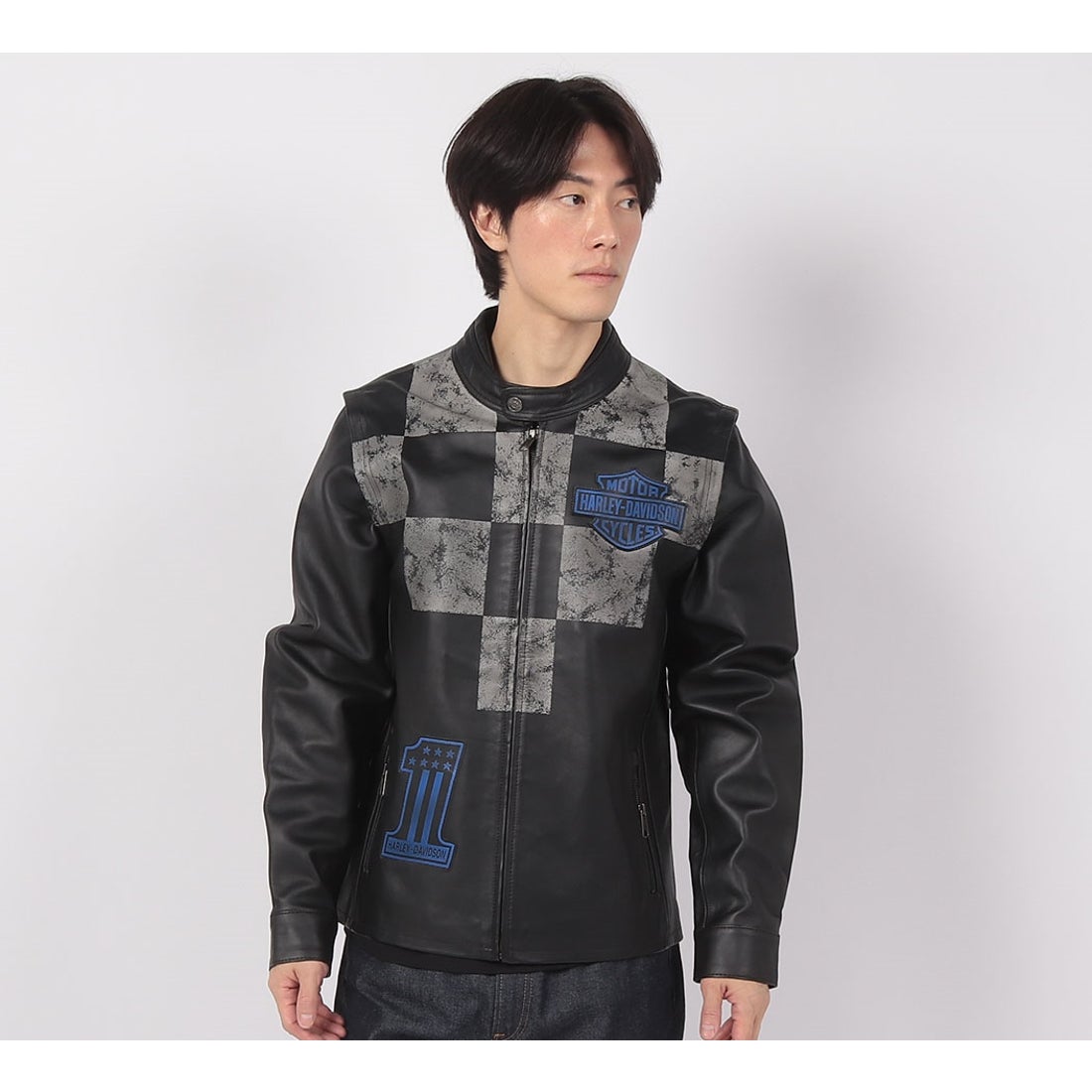 Harley-Davidsoフレイムス刺繍 ライダースジャケット M サイズ Harley