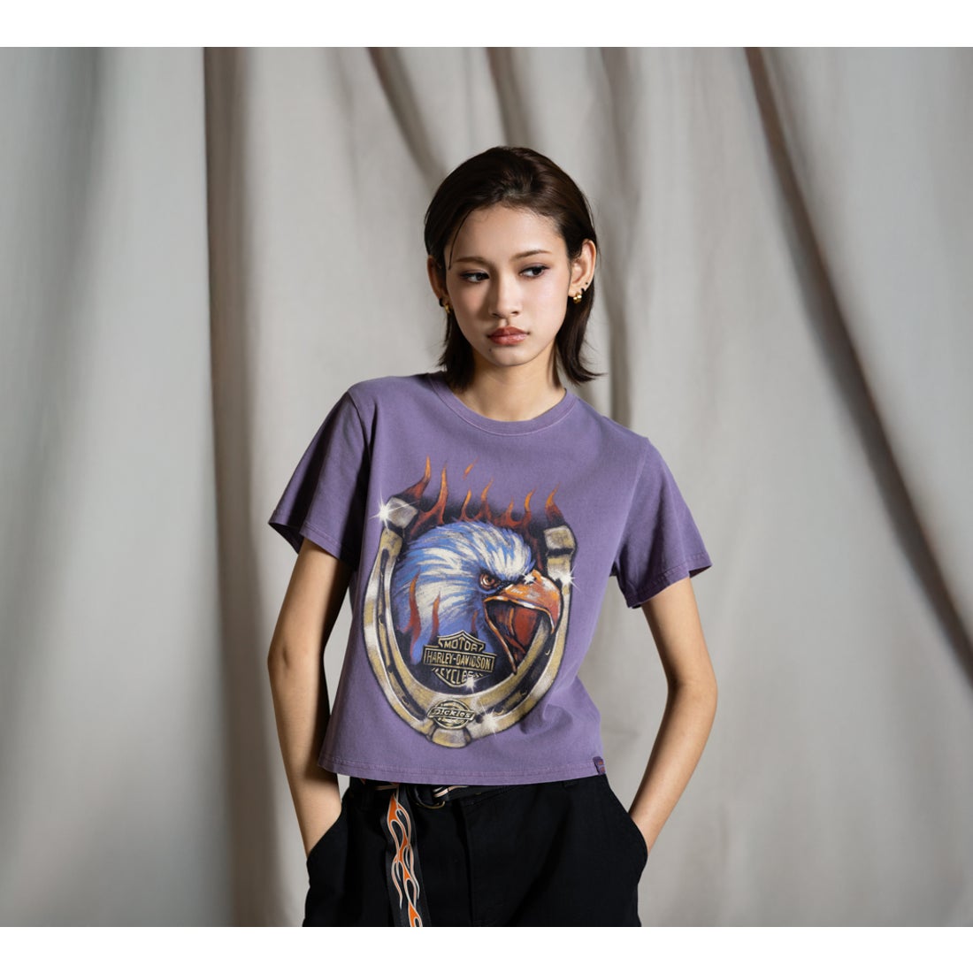 Dickies(R) x H-D(R) フレーミングイーグルボクシークロップTシャツ