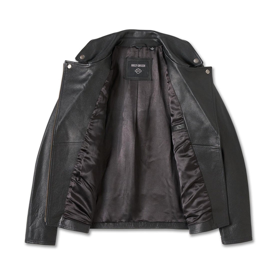 バックインブラックレザーバイカージャケット -ハーレーダビッドソン