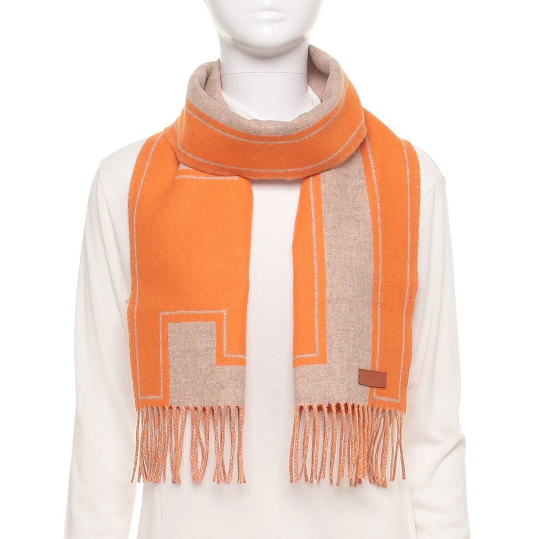 エルメス Hermes マフラー クレドゥH プティットカスク カシミア 160