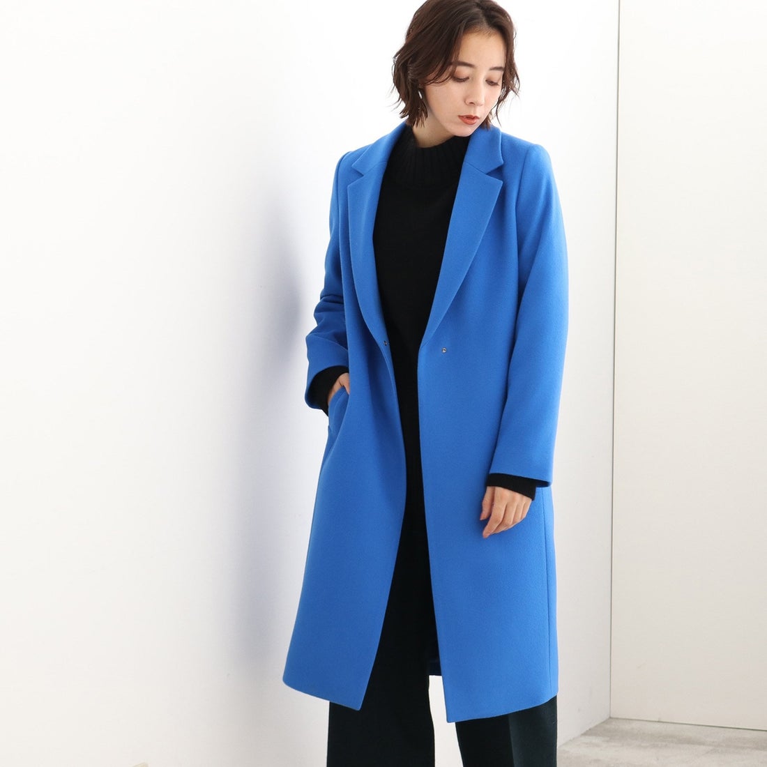 インディヴィ INDIVI 【定番人気！/名品コート/日本製】ウール100