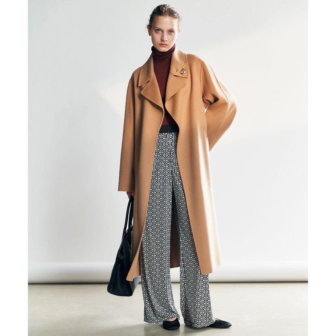 ICB L WoolRever ロングコート （キャメル系） -ファッション通販