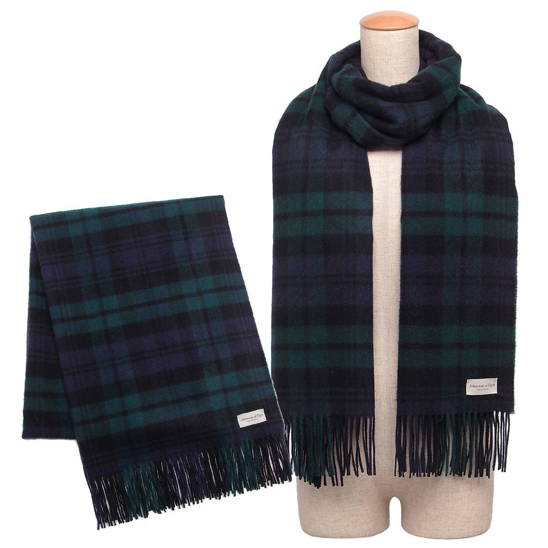 ジョンストンズ ストール マフラー グリーン マルチカラー レディース