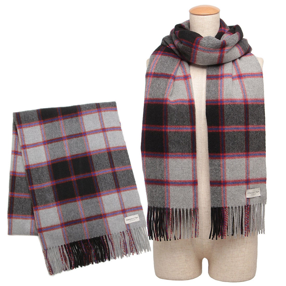 ジョンストンズ ストール マフラー グレー マルチカラー レディース