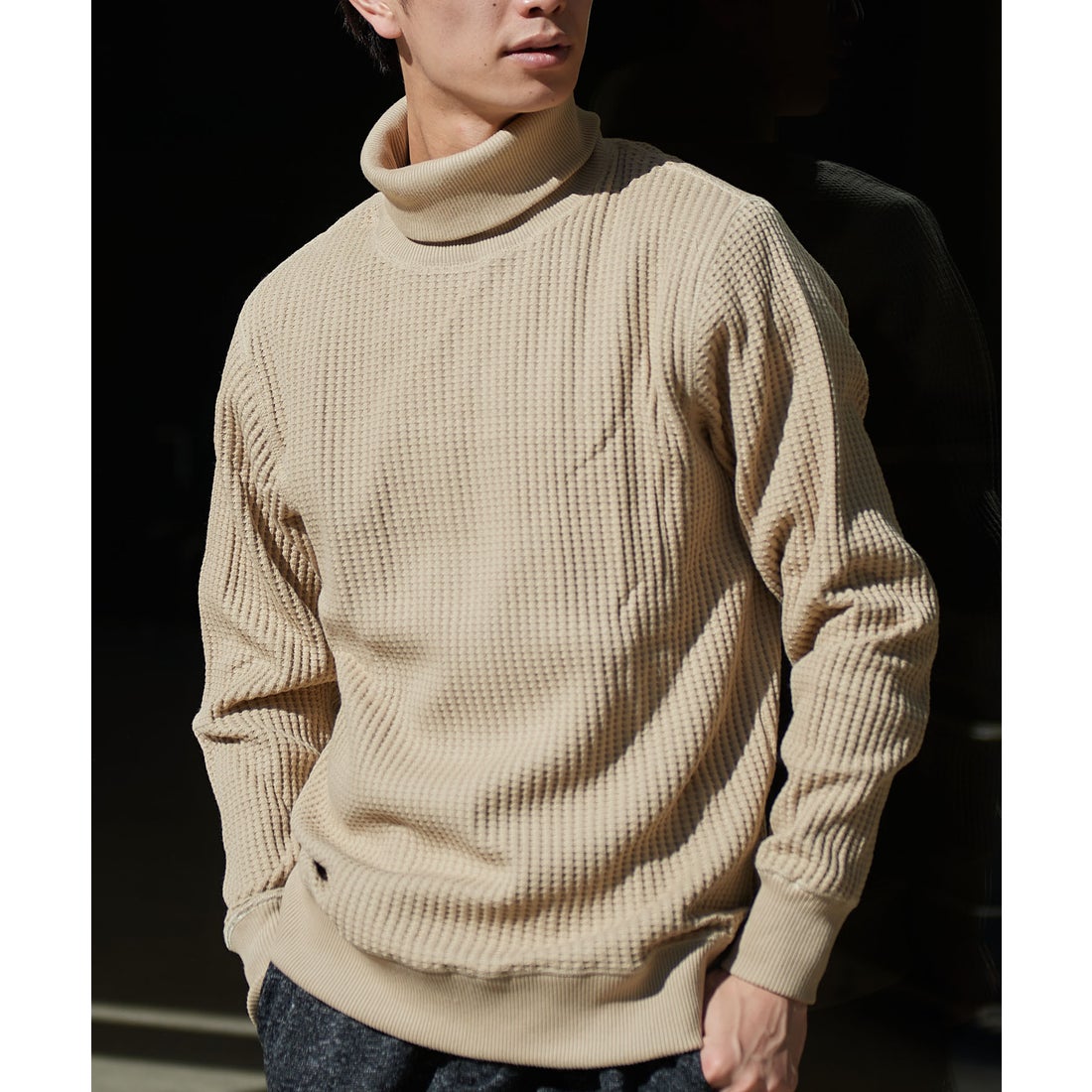 ジェーイーモーガン JEMORGAN ビッグワッフルタートルネックトレーナー