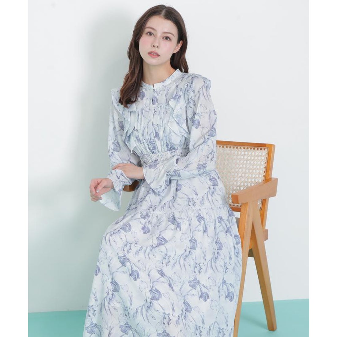 水色 リボンチュールオケージョンドレス Jill by jillstuart by JILL