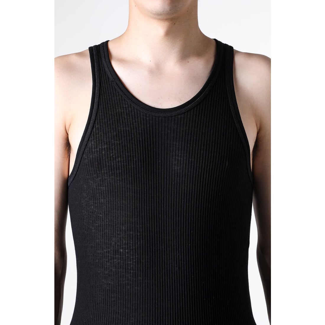 ユリウス JULIUS COTTON/SILK RIB TANKTOP （BLACK） -FASCINATE