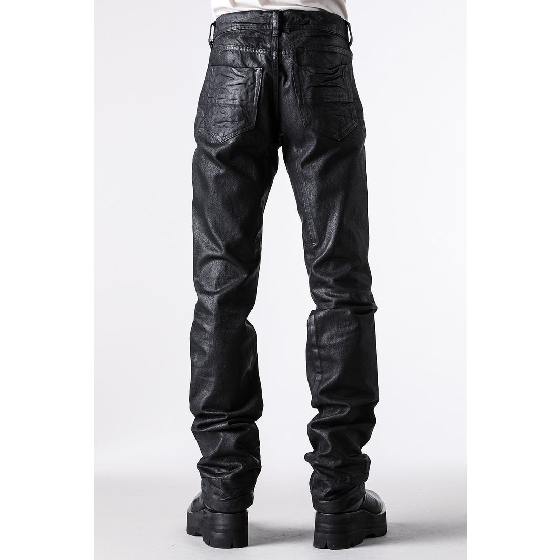 JULIUS 12oz DENIM STRAIGHT COATING PANTS （BLACK） -FASCINATE