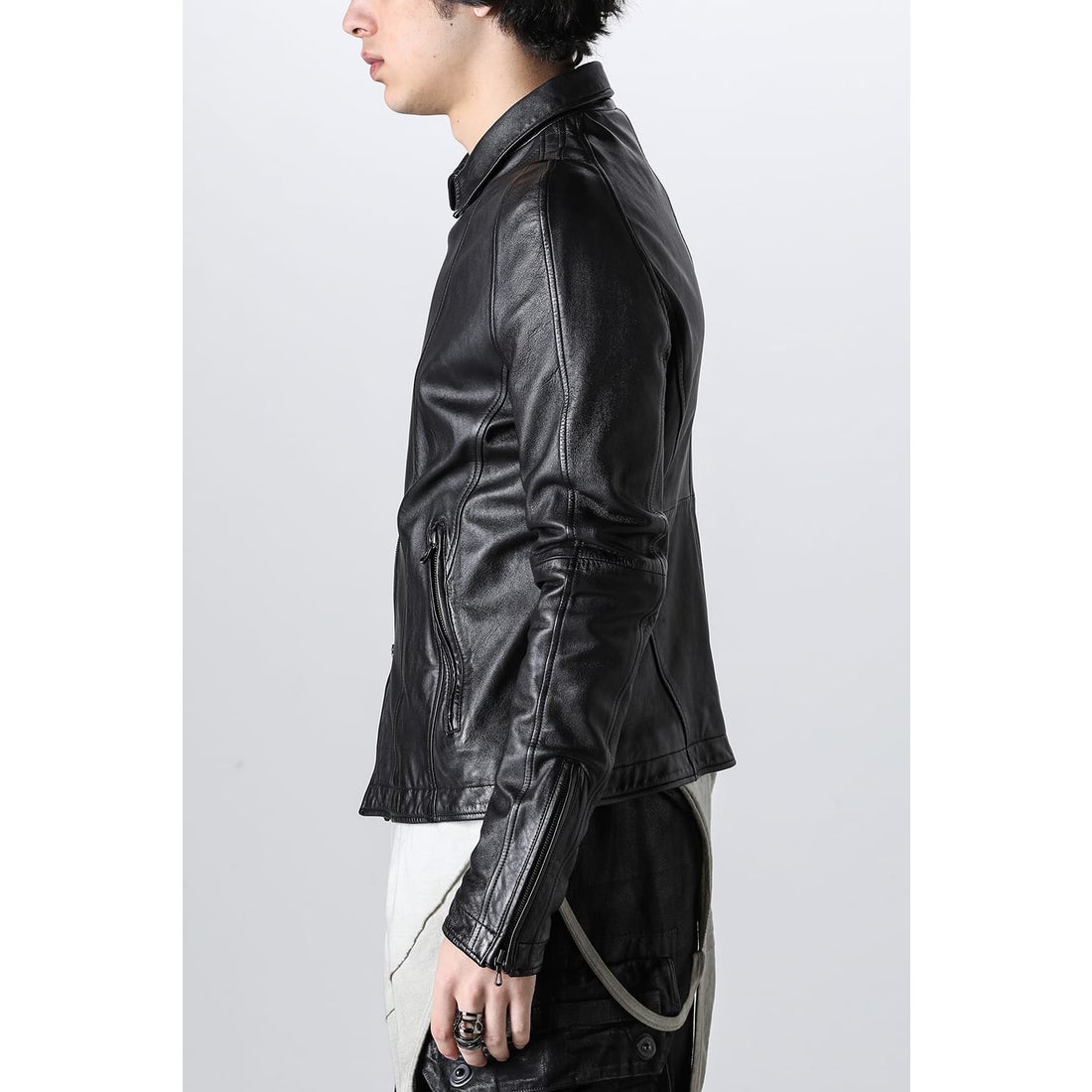 ユリウス JULIUS Leather Jacket （Black） -デザイナーズファッション