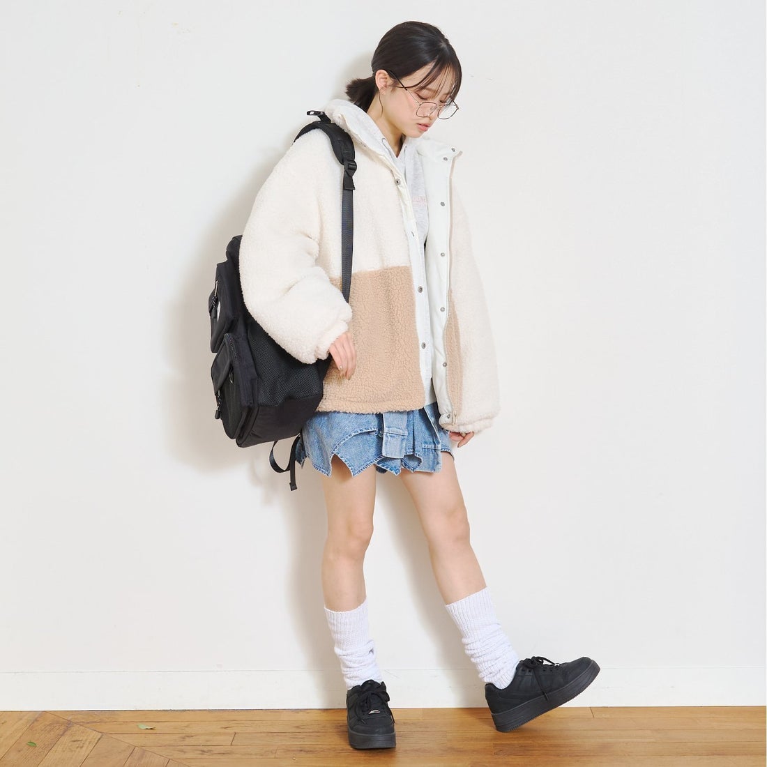 ラブトキシック Lovetoxic 【軽量】厚底コートスニーカー （オフ