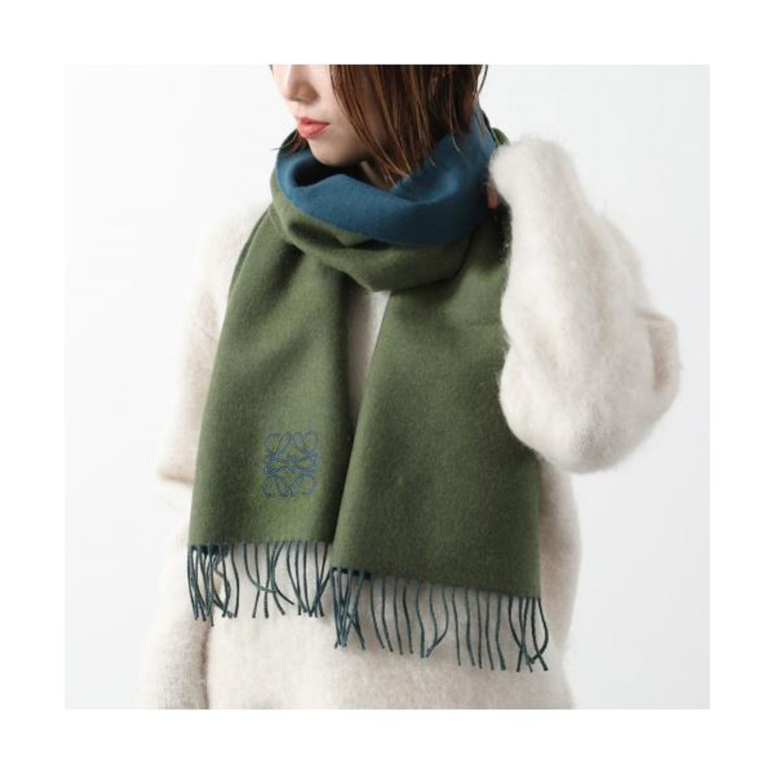 LOEWEマフラー （モヘア）ダークグリーン グリーン（緑）系 LOEWE