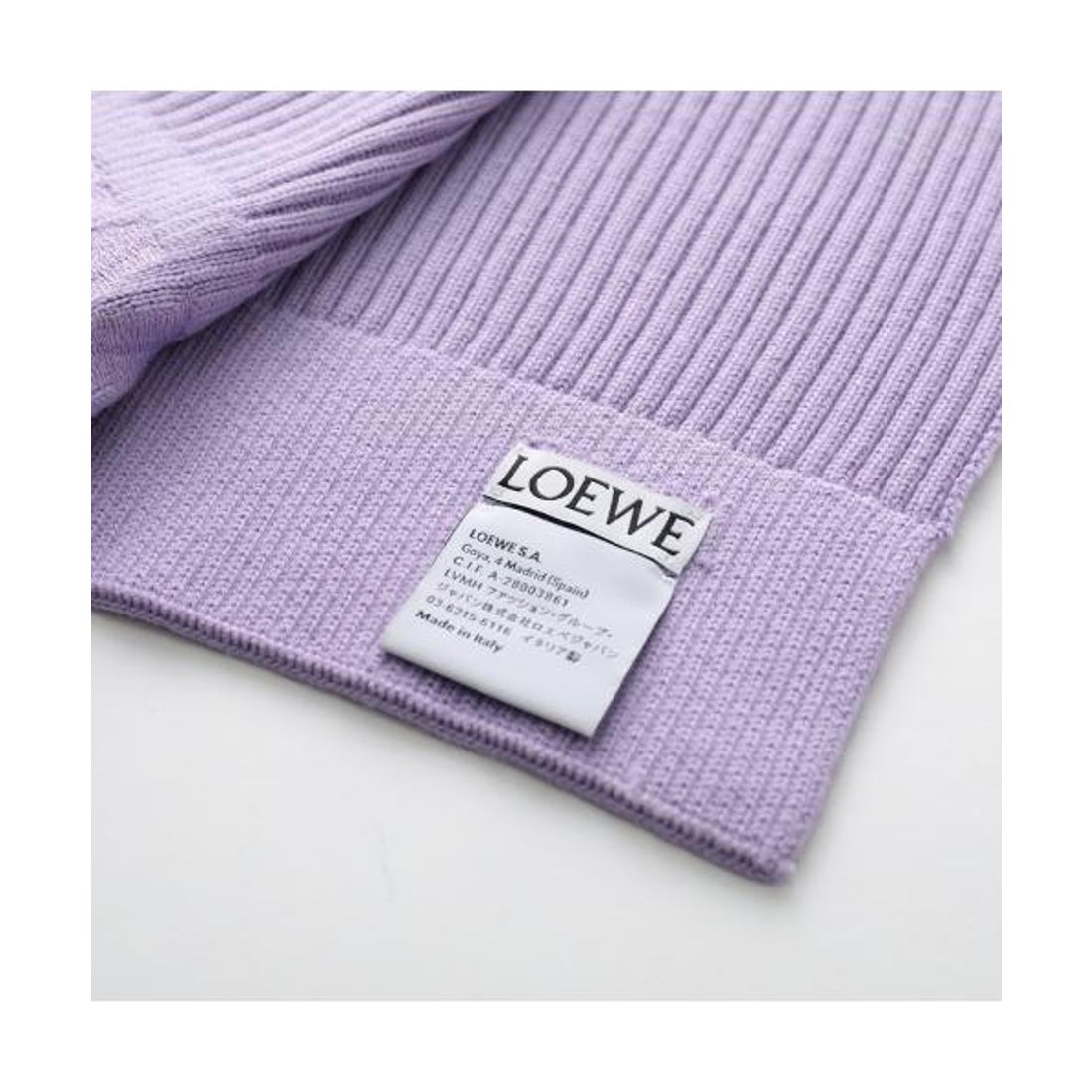 ロエベ LOEWE LOEWE マフラー F540257X22 ロゴ刺繍 リブ編み （6140