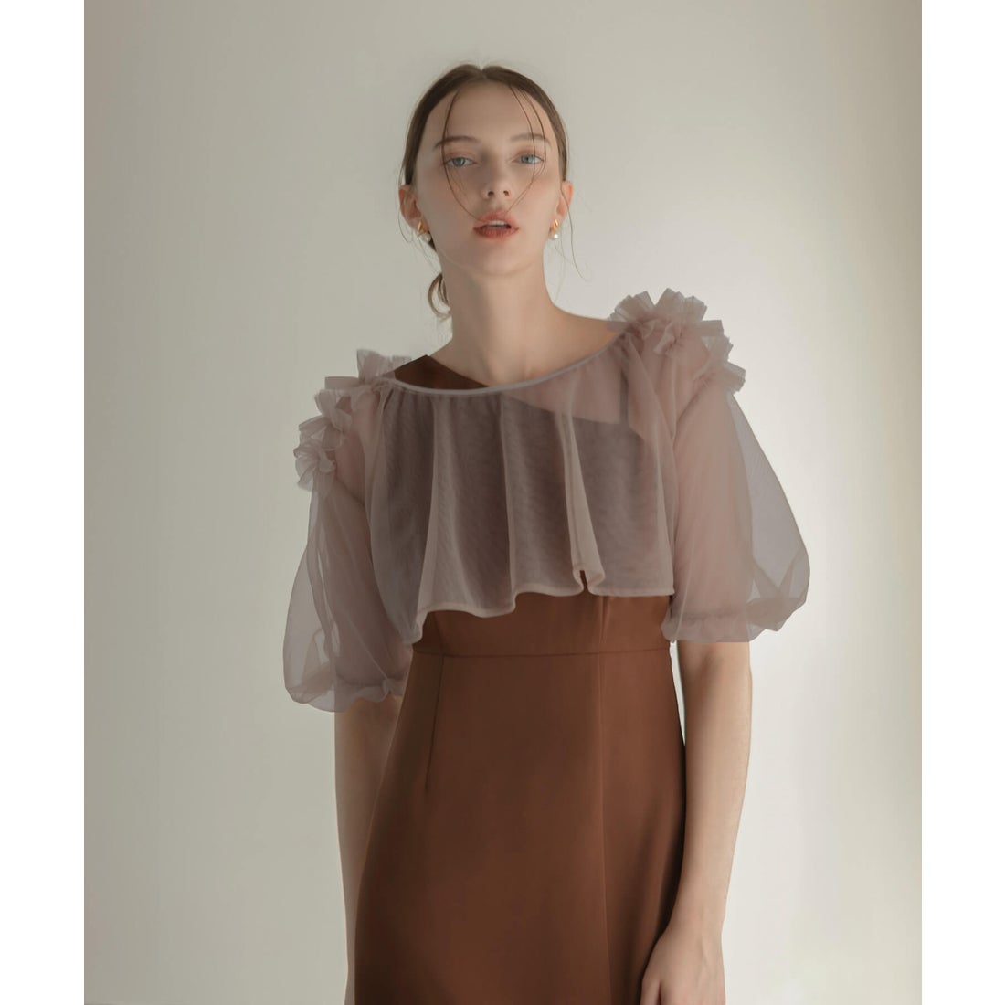 レジャ Leja 4wayチュールフリルボレロアシンメトリーIラインドレス