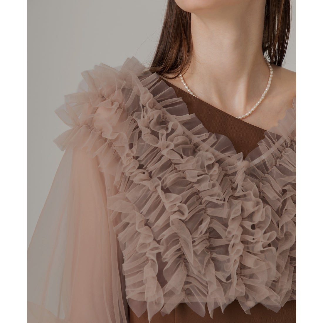 レジャ Leja 4wayチュールフリルボレロアシンメトリーIラインドレス