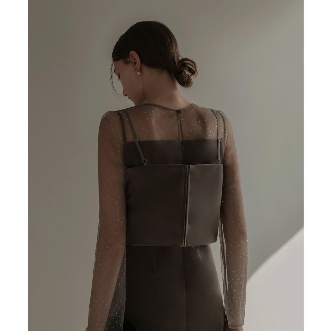 レジャ Leja 2WAYリボンビスチェドットストーンベロアIラインドレス