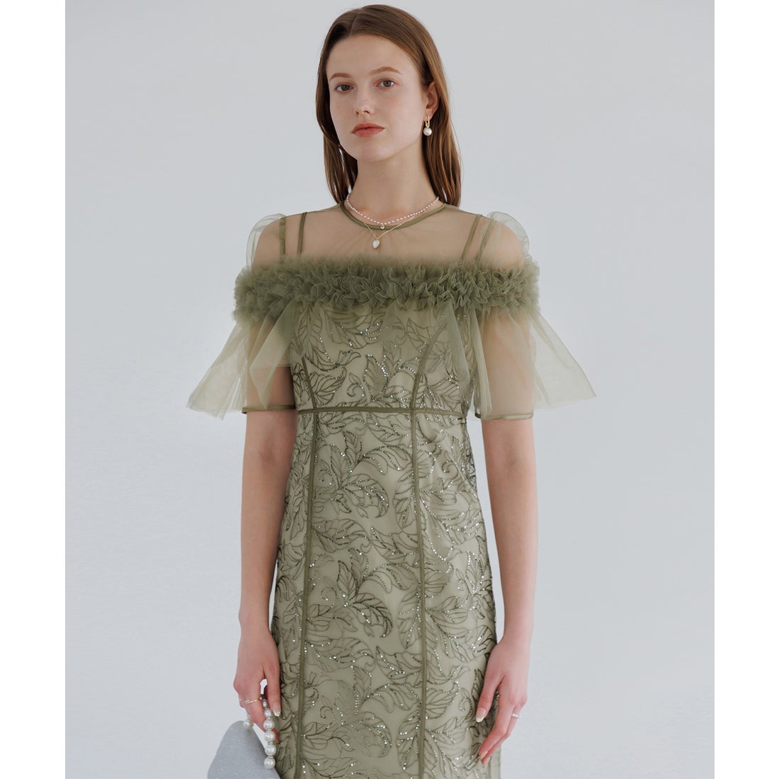 レジャ Leja 3WAYフラワーチュールアシンメトリーIラインドレス2点