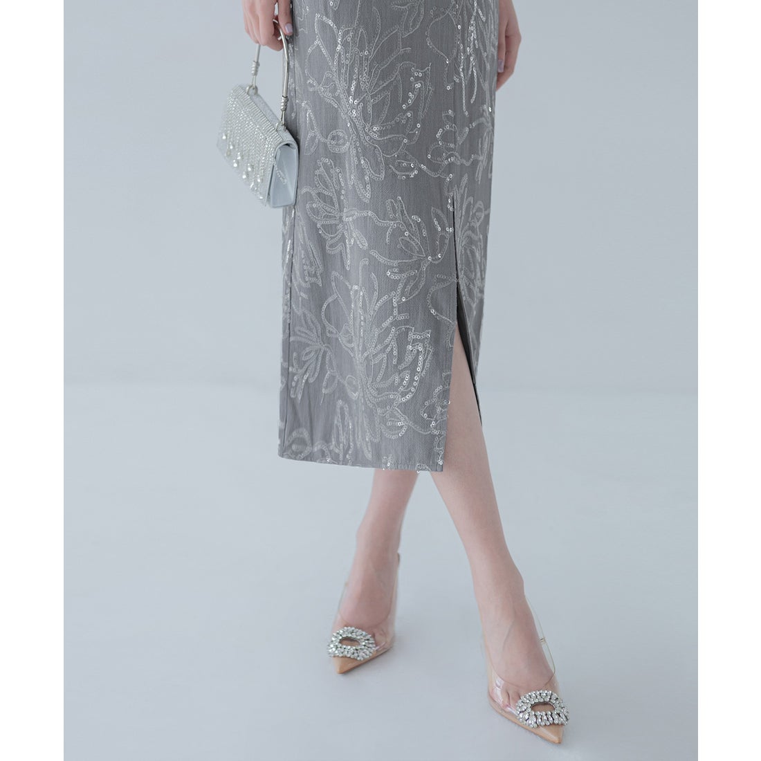 レジャ Leja ドットチュールフラワースパンコールIラインドレス