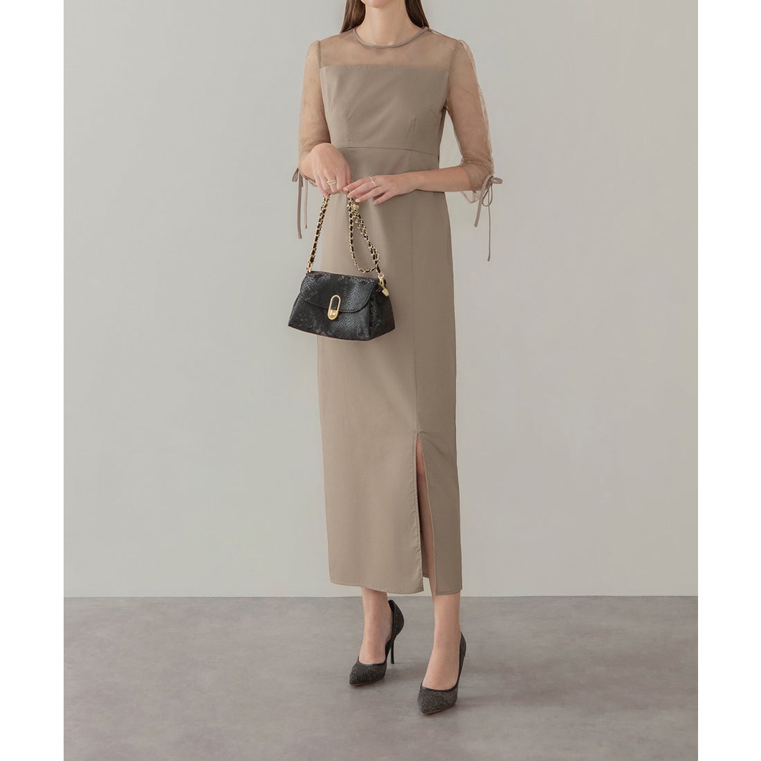 レジャ Leja ドットストーンペプラムチュールワンピースドレス 2点