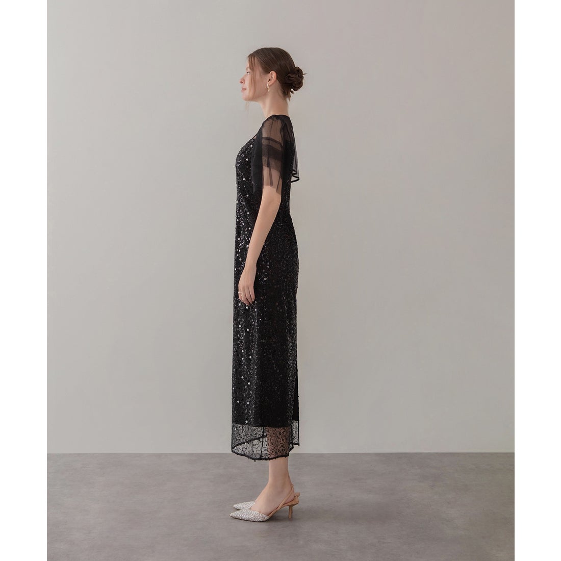 レジャ Leja スパンコールパールミックスボレロIラインワンピース