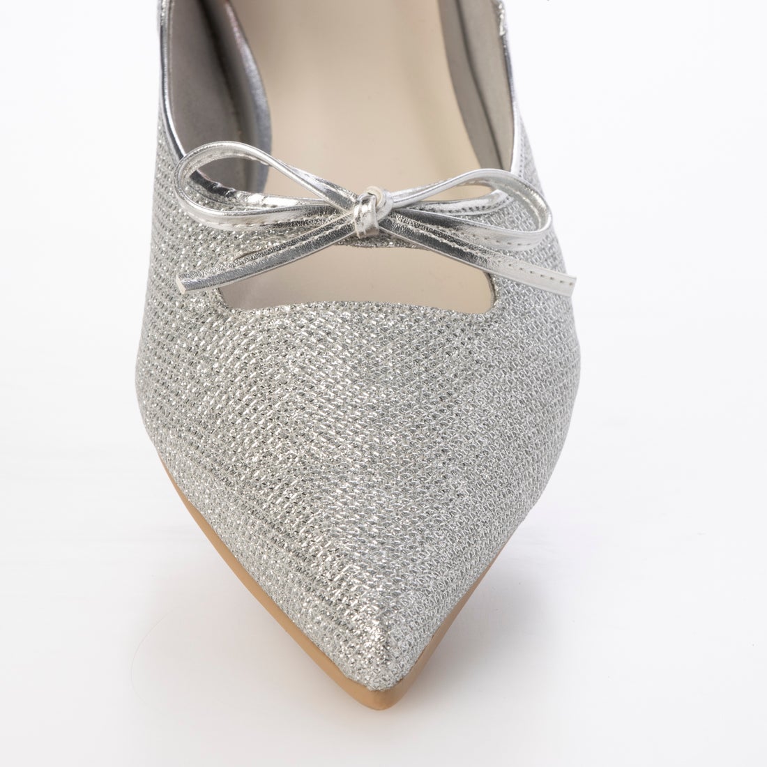 25SS】ダブルリボンメリージェーンフラットパンプス(0589) （シルバーZ