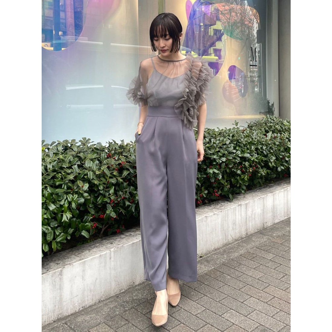 LAGUNAMOON LADYチュールドッキングコンビネゾン（チャコールグレー