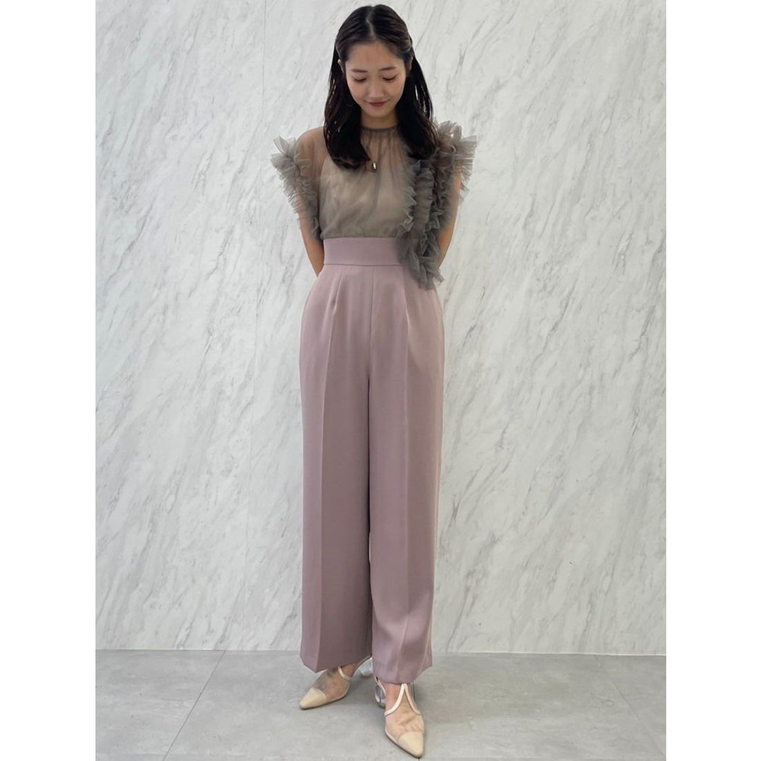 LAGUNAMOON LADYチュールドッキングコンビネゾン（チャコールグレー