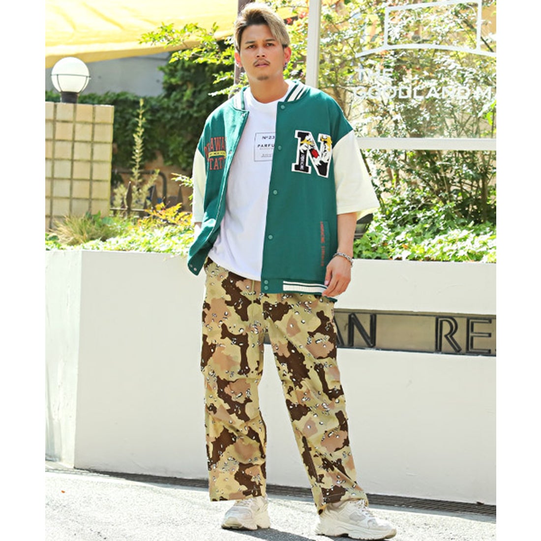 ラグスタイル LUXSTYLE 総柄プリント極太カーゴパンツ/カーゴパンツ