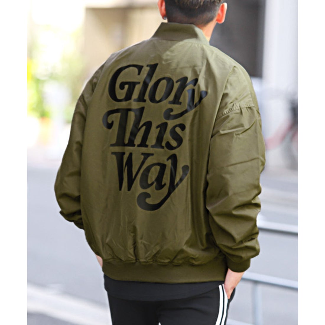 ラグスタイル LUXSTYLE ポリツイルバックプリントMA－1ジャケット/MA