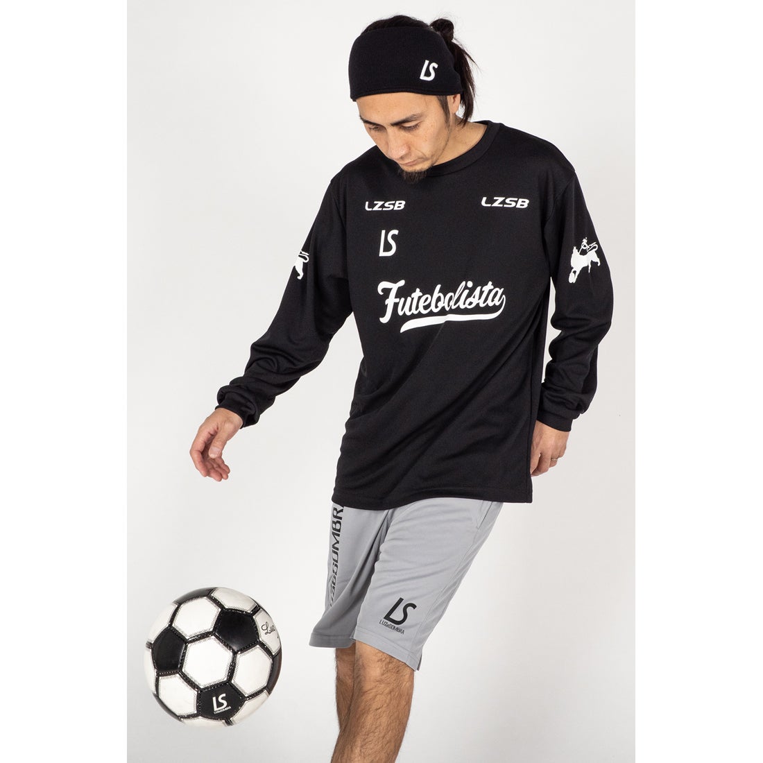 LUZeSOMBRA FUTEBOL ZION L/S PRA-SHIRT(ブラック×ホワイト) L1261027