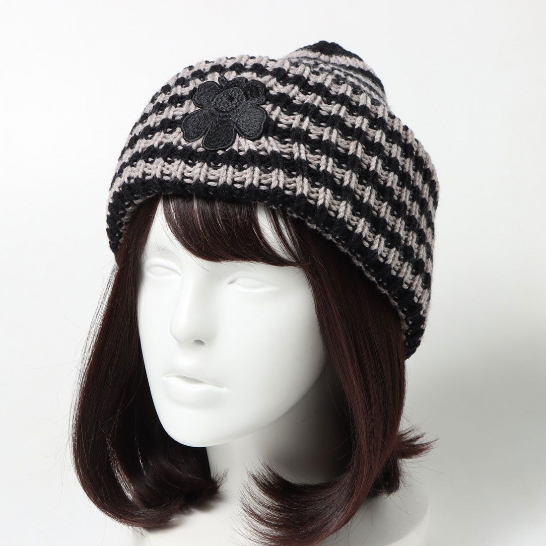 マリメッコ marimekko Ludia Tasaraita Beanie （Black/Grey） -靴