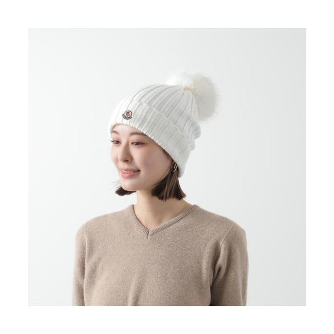 み*様 モンクレール アイボリー ニット帽 24AWモデル モンクレール