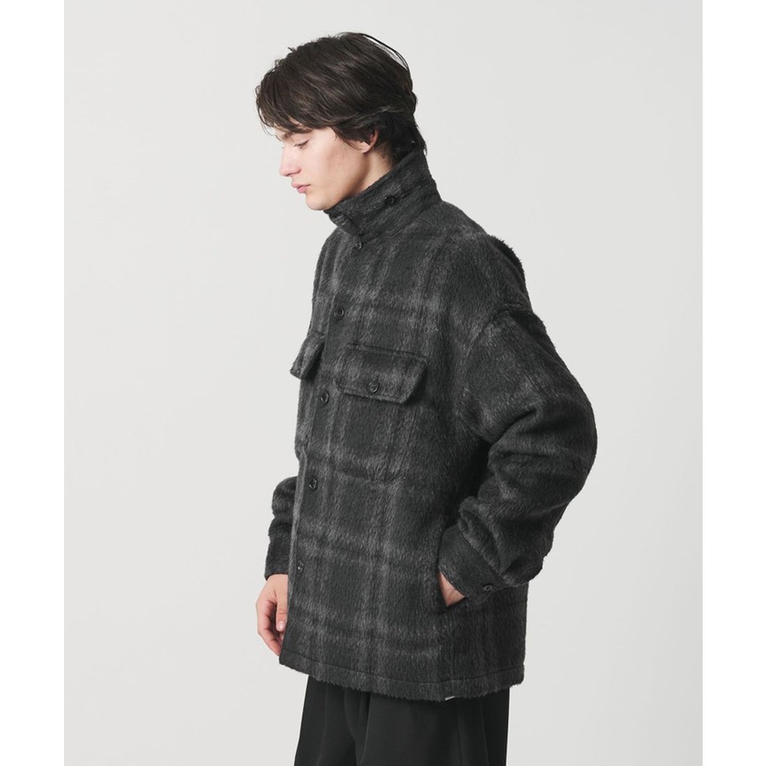 monkey time オンブレチェック フリースメルトン CPOジャケット