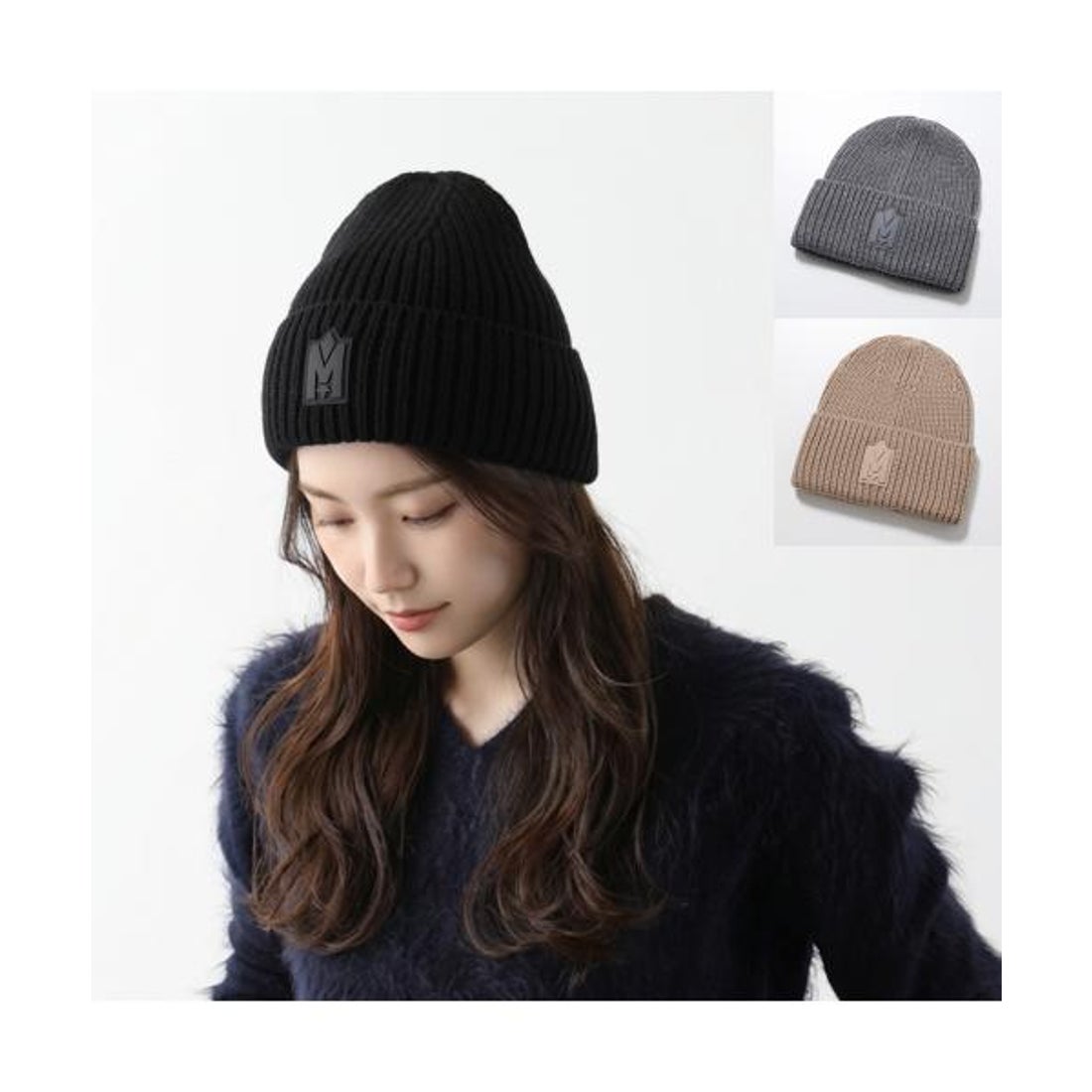 マッカージュ MACKAGE MACKAGE ニット帽 JUDE－MZ ロゴパッチ （Cream