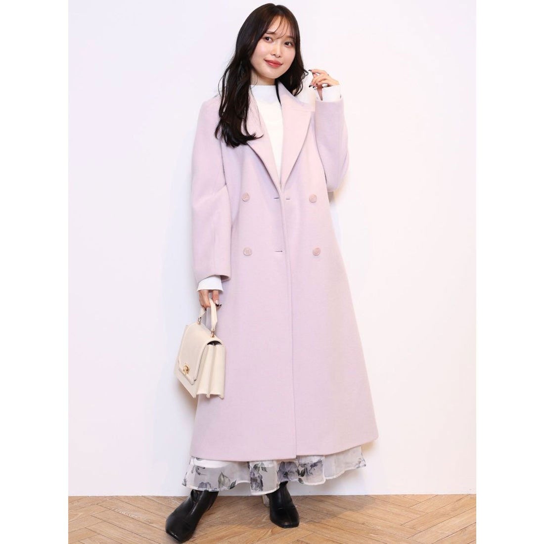 MERCURYDUO ウールチェスターコート（ピンク） -ファッション通販
