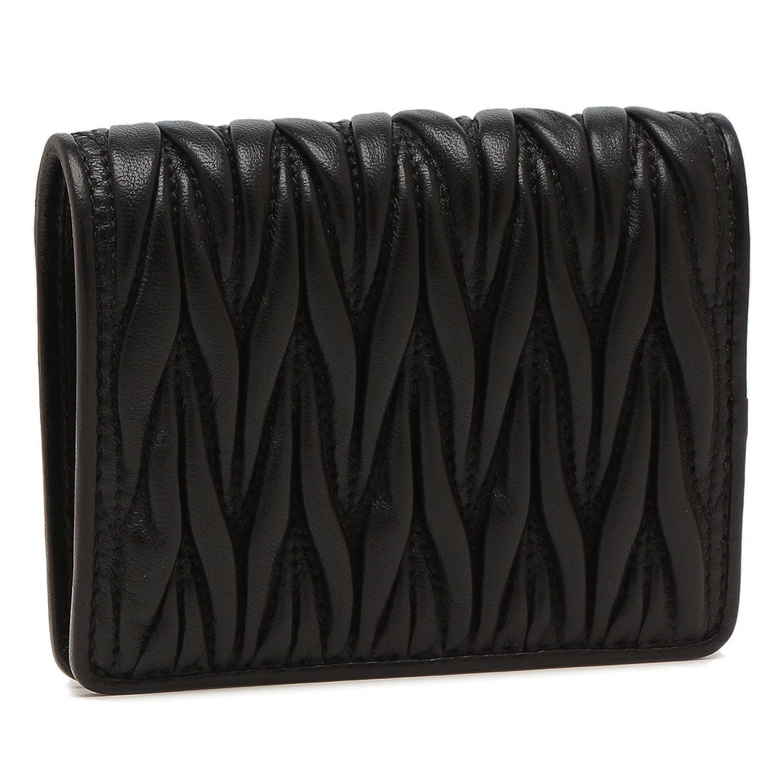 ミュウミュウ Miu Miu 二つ折り財布 マテラッセ ミニ財布 ブラック