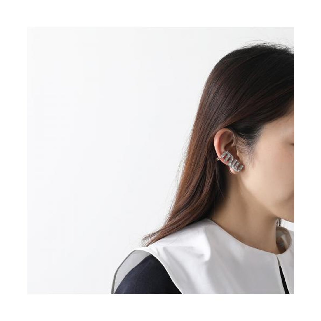 ミュウミュウ Miu Miu MIUMIU ピアス 5JO760 2DNC クリスタル ロゴ