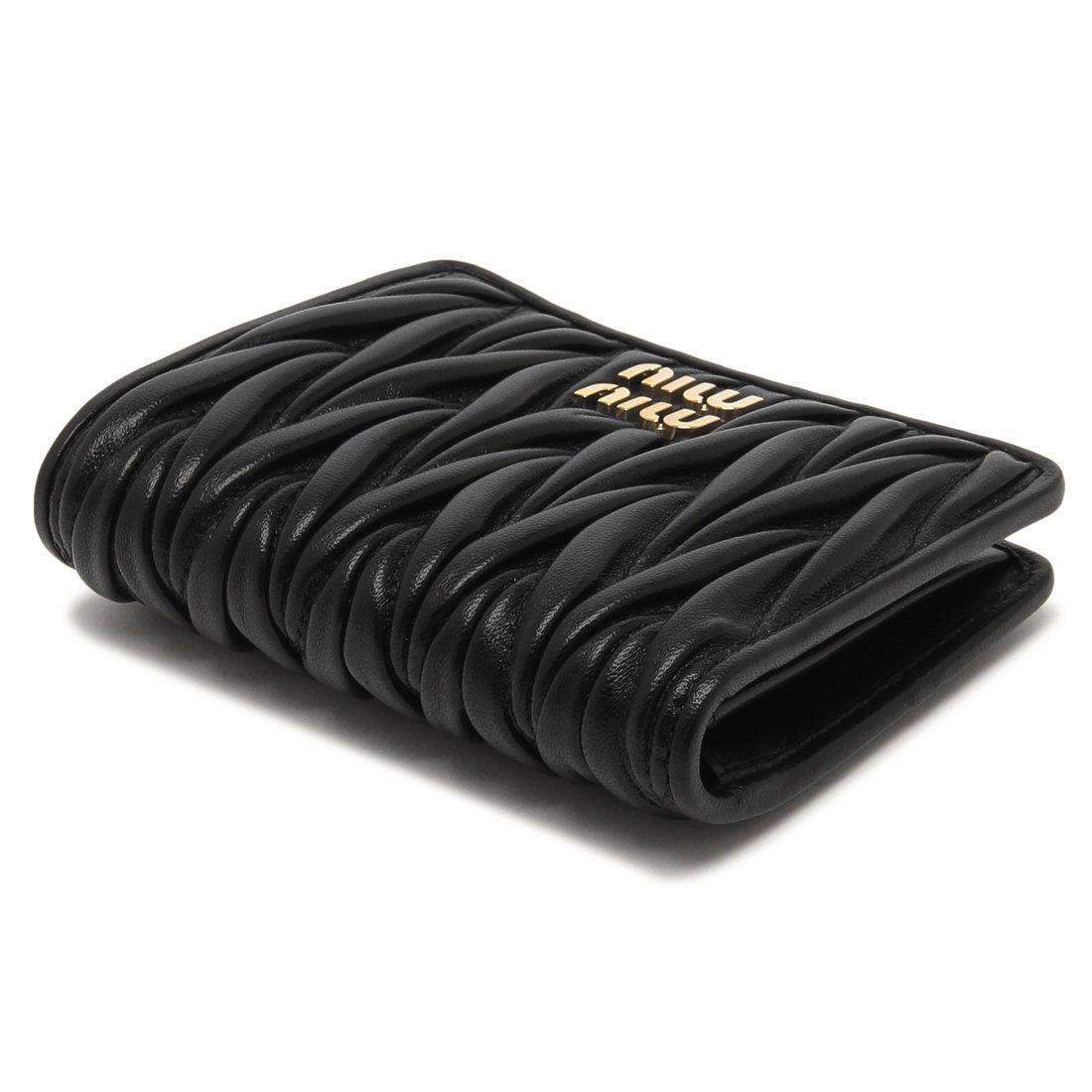 ミュウミュウ Miu Miu 二つ折り財布 マテラッセ ブラック レディース