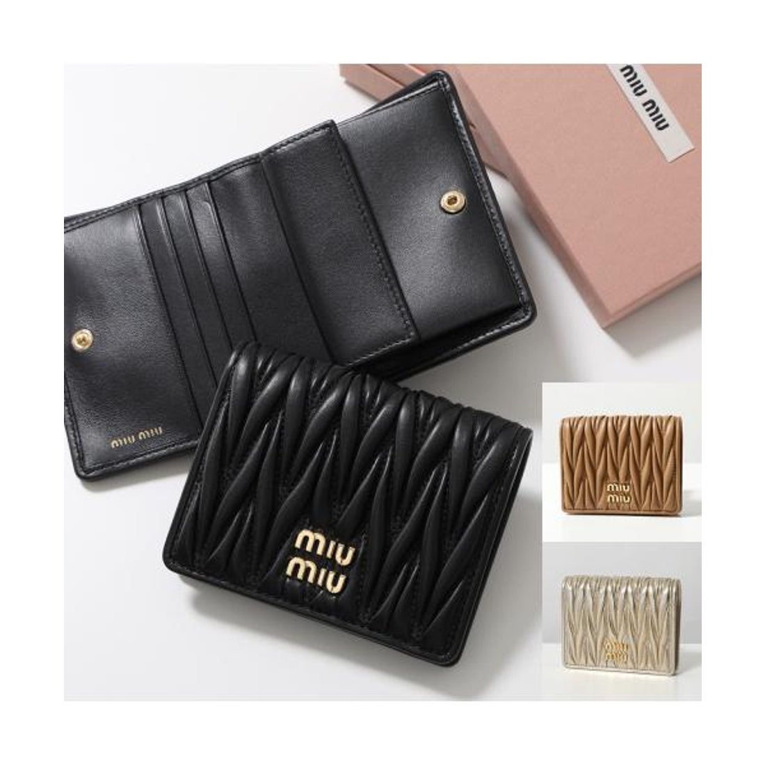 ミュウミュウ Miu Miu MIUMIU 二つ折り財布 5MV204 2FPP MATELASSE