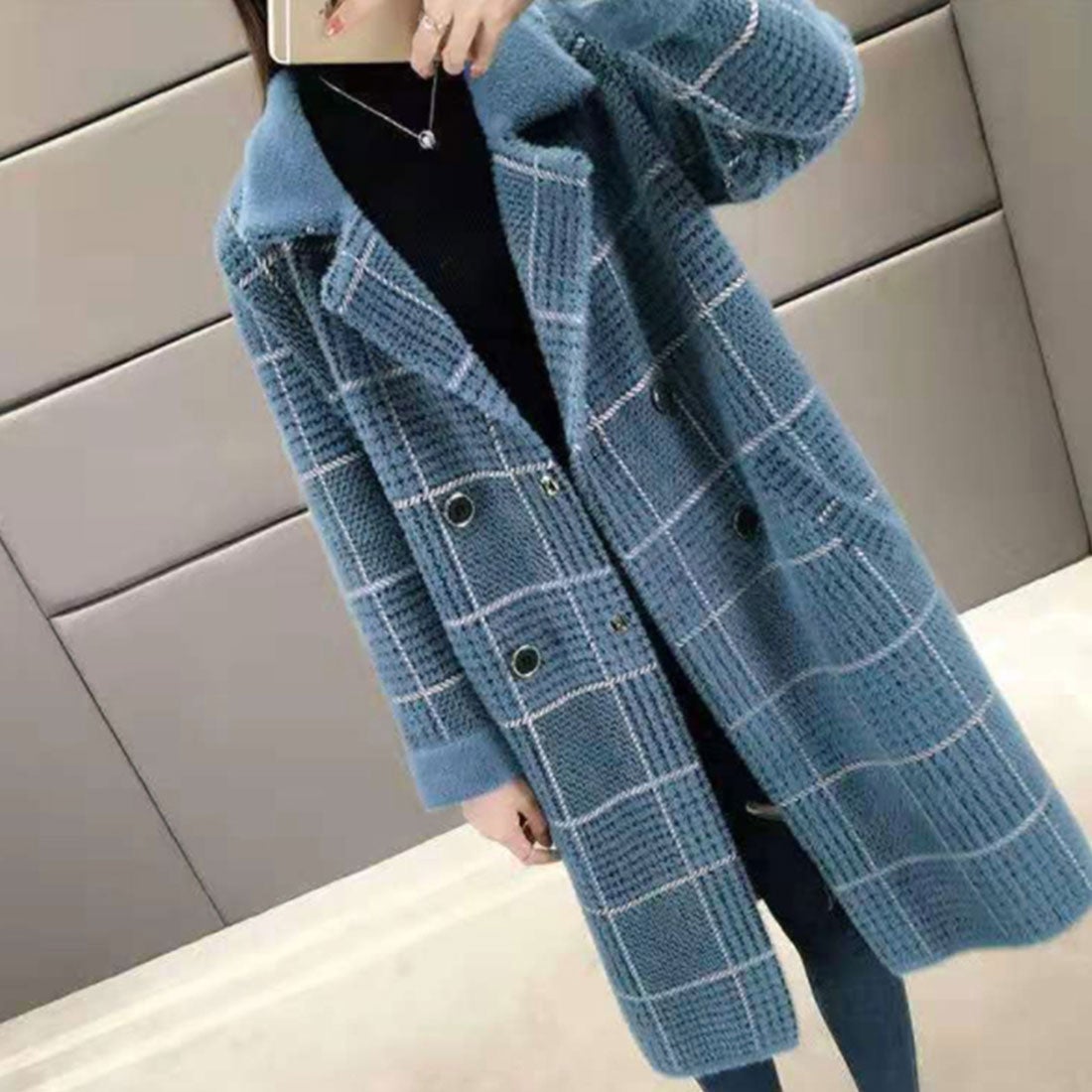 miniministore グレンチェック チェスターコート 韓国 - ファッション