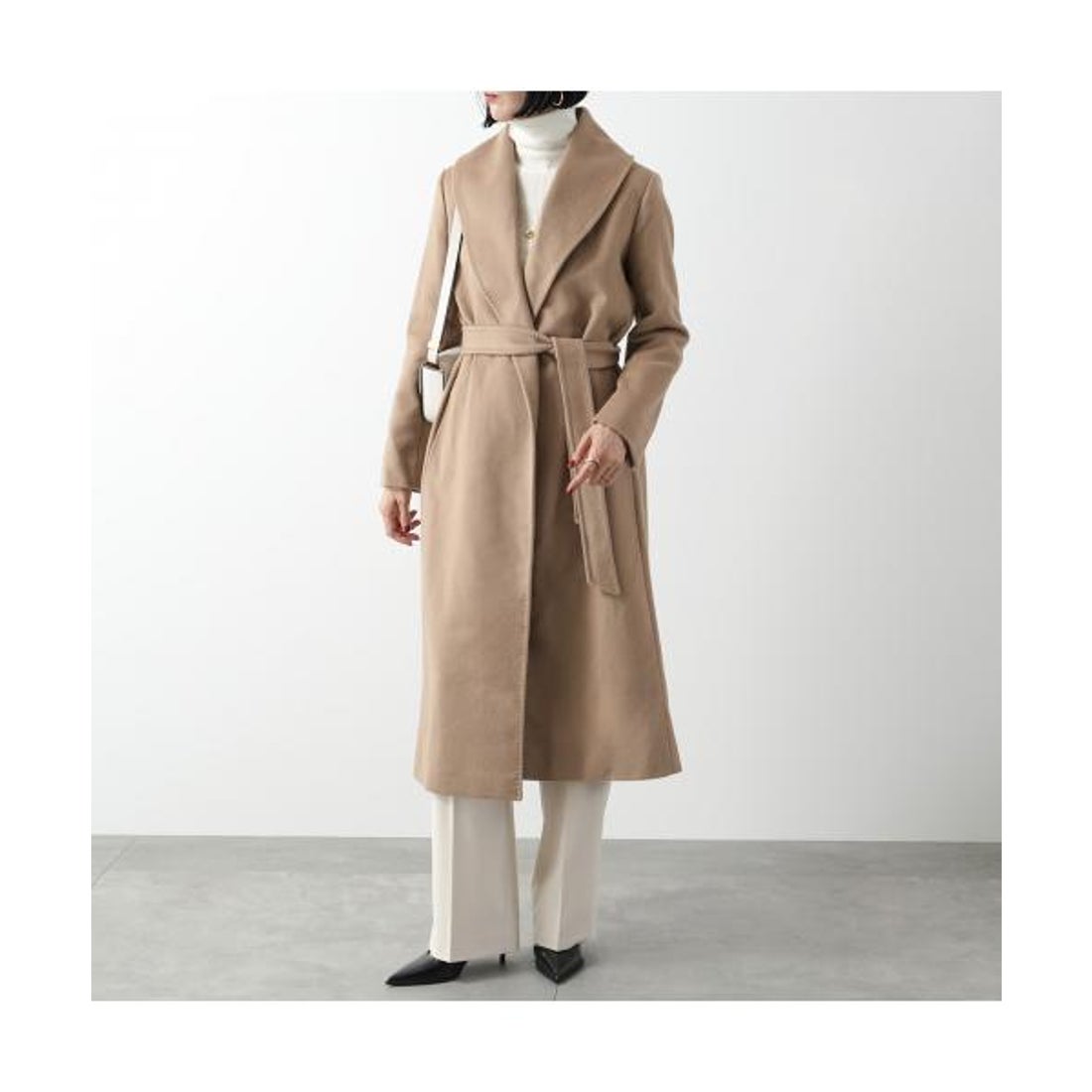 □MaxMaraマックスマーラ アンゴラ ウールコート 40 ブラウン