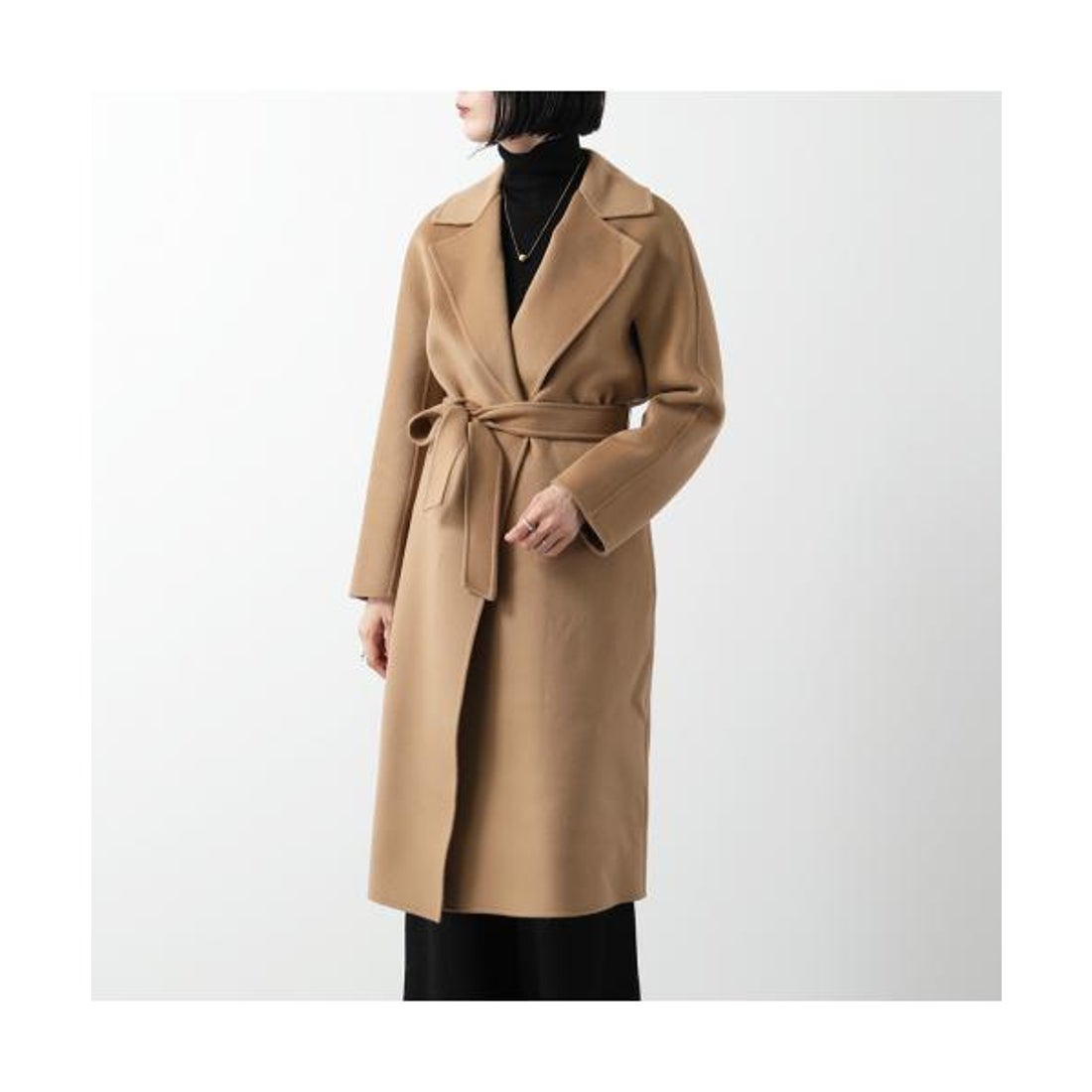 現行 白タグ 極美品 マックスマーラ リアルト キャメル ベルテッド