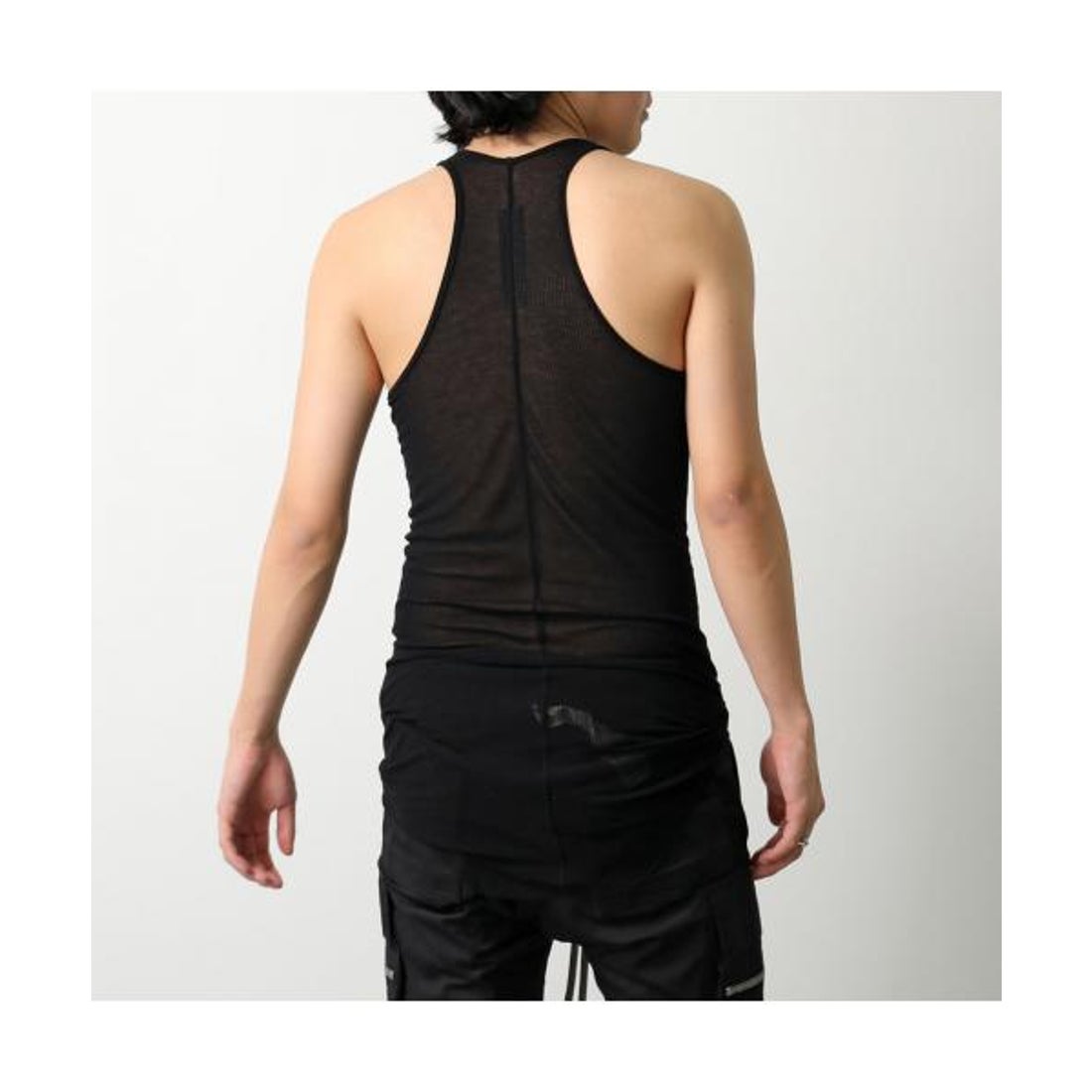 22ss Rick Owens リブタンクトップ 黒【S】レーヨン シルク RICK OWENS