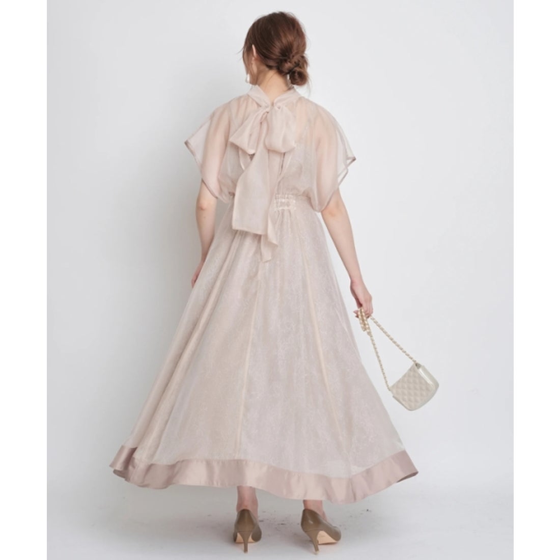 マイストラーダ Mystrada エアリーフレアドレス （紺） - ファッション