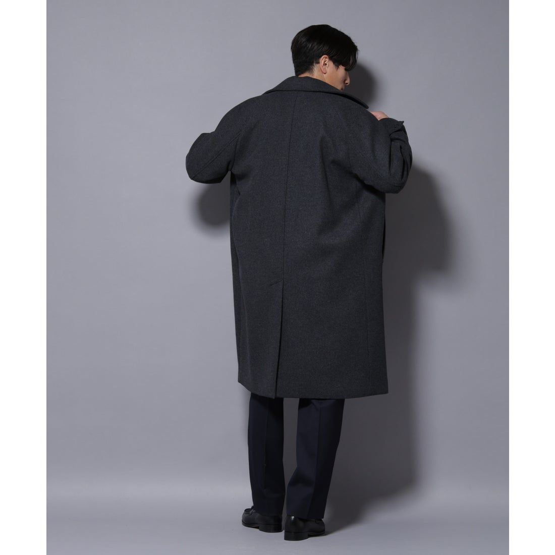 ナノ・ユニバース NANO universe ウールカシミヤメルトンダブルコート