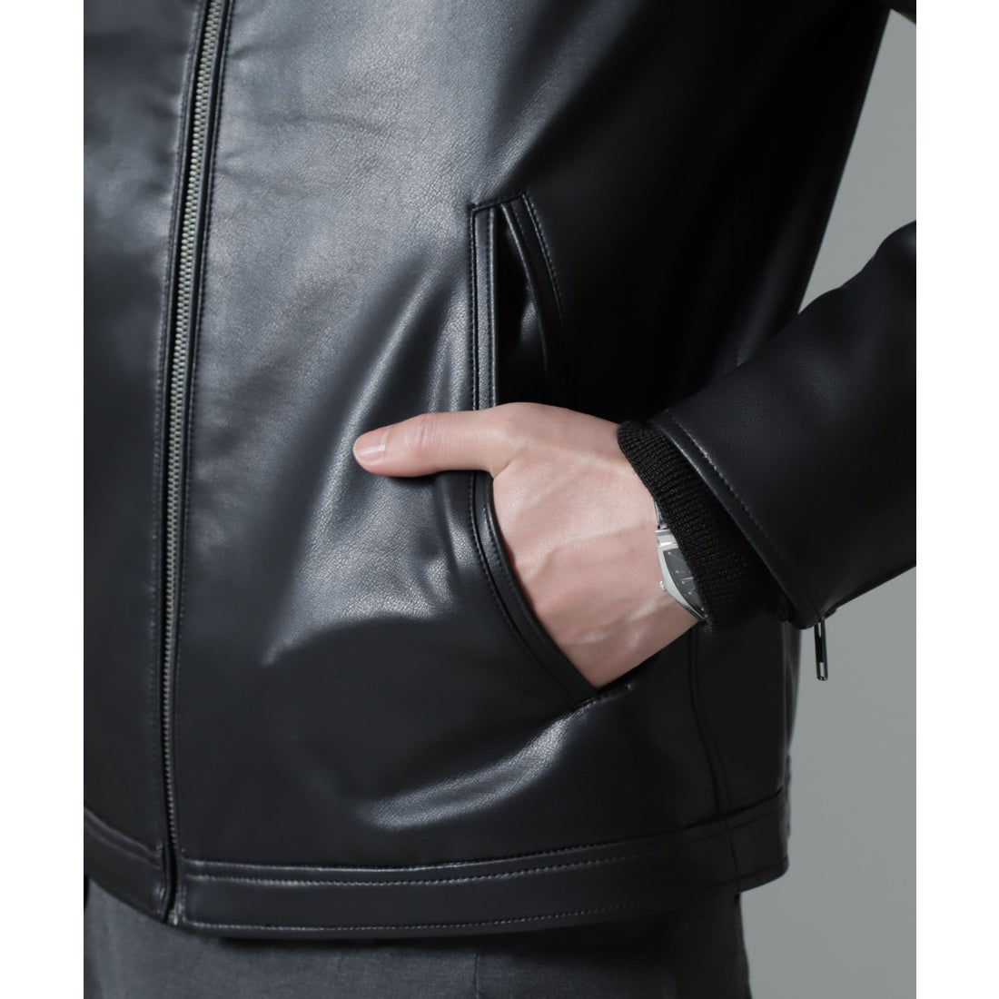 ナノ・ユニバース NANO universe フェイクレザーシングルライダース