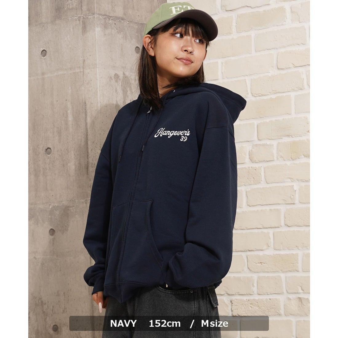 ワンフォークロージング 1111clothing 裏起毛 サガラ刺繍 ZIPパーカー