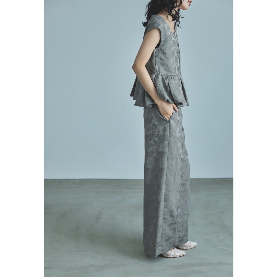 ニアナ niana ペプラムセットアップドレス ワイドパンツ 結婚式